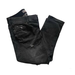 Torrid Plus Distressed Cropped Black Stretch Skinny Jeans Size 14